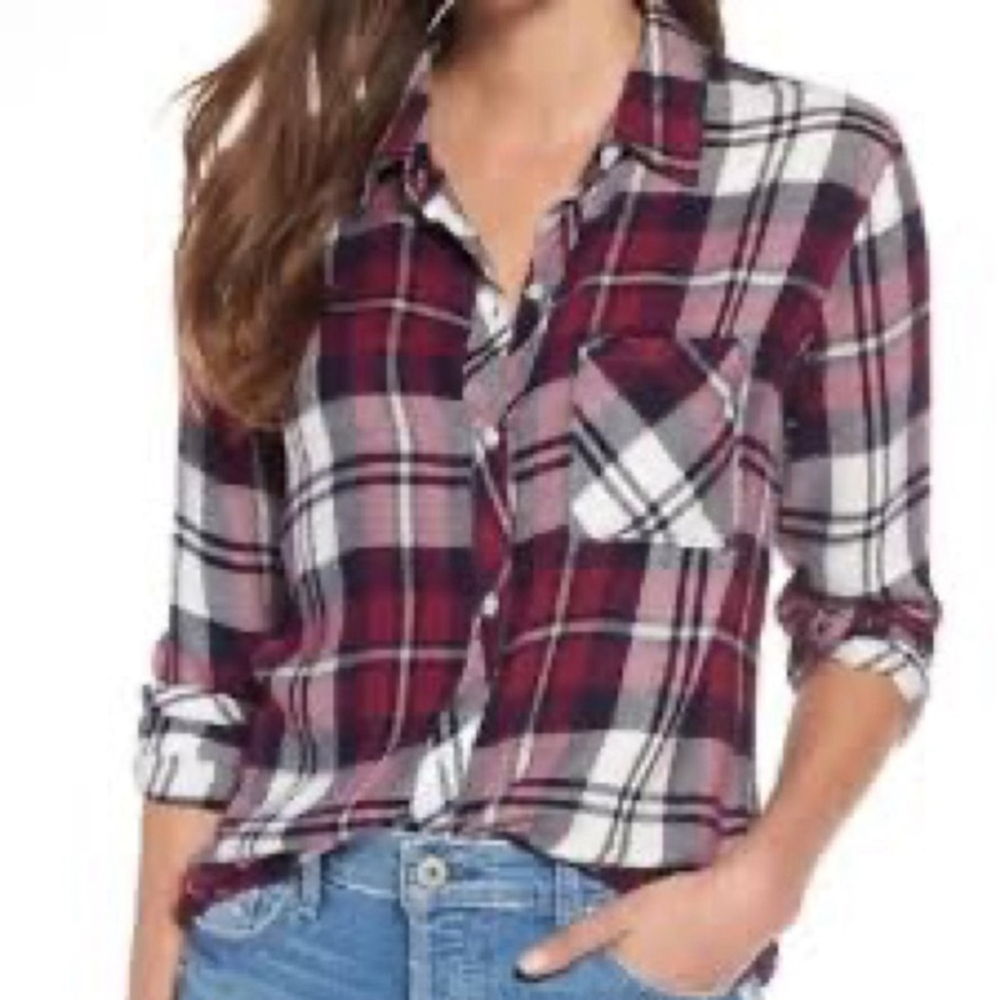 Rails Hunter Plaid Button Down Collared Long Sleeve Shirt Small